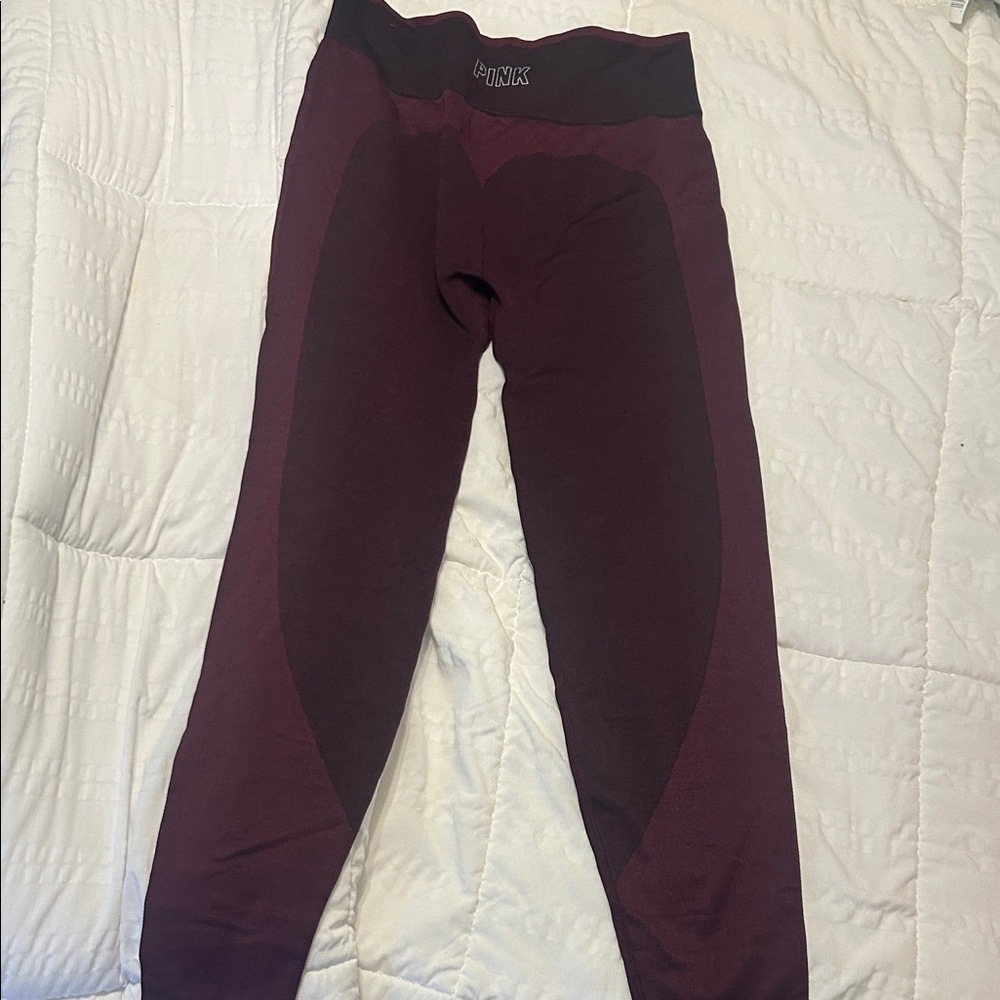 PINK Victoria's Secret Burgundy Leggings